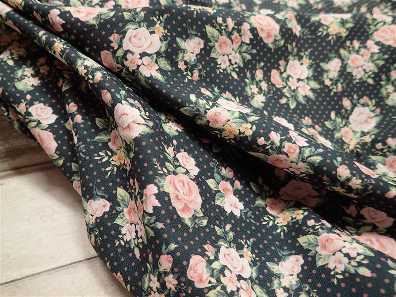 LÁTKA - POPELÍN - KVĚTY