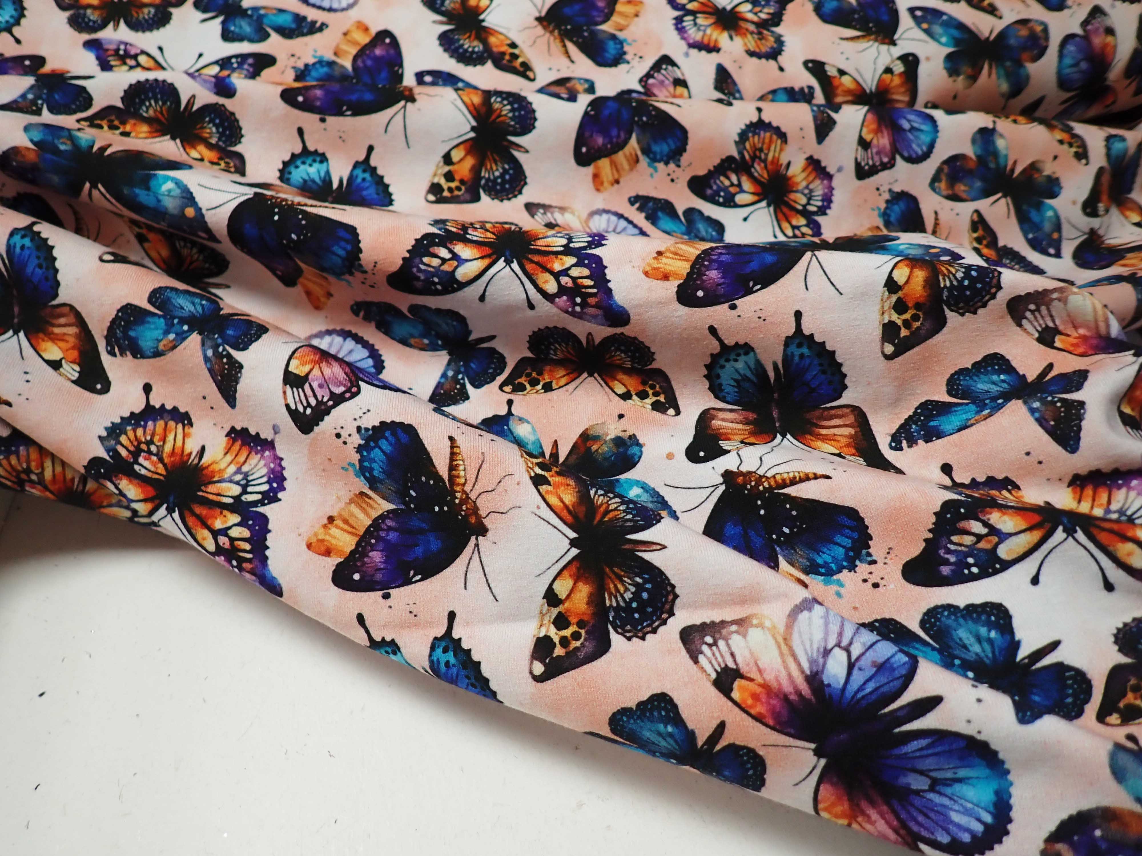 PLETENINA - JERSEY - FOTOTISK - MOTÝLCI