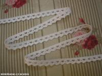 krajka - paličkovaná - bílá - šíře 8 mm