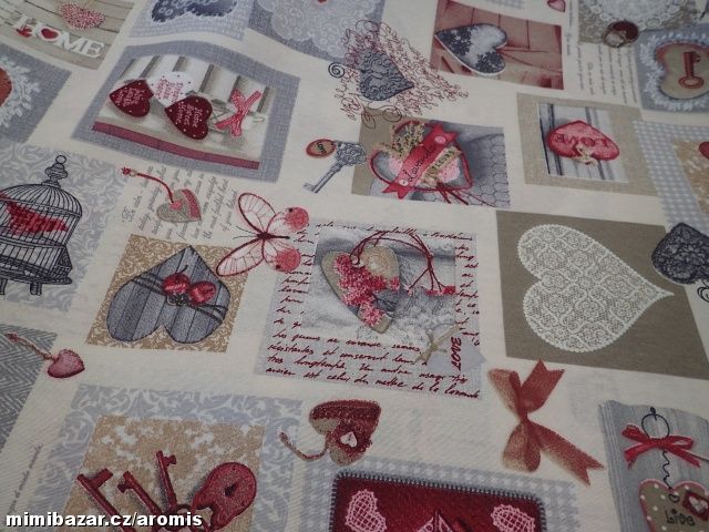 LÁTKA - POTAHOVKA - BORDO SRDÍČKA